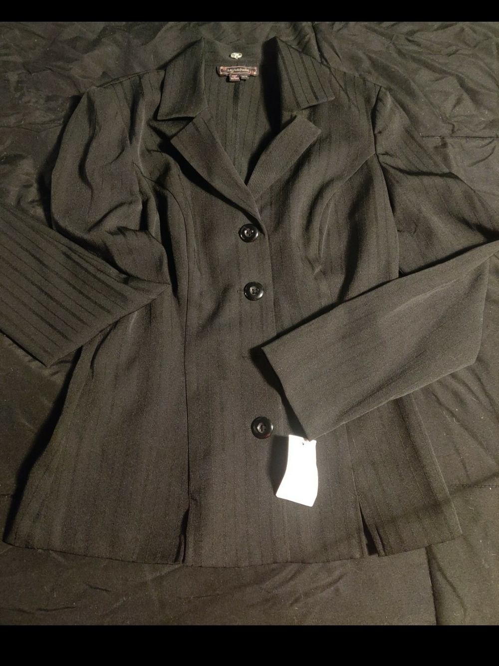 My Michelle Black Pinstripe Women's Blazer